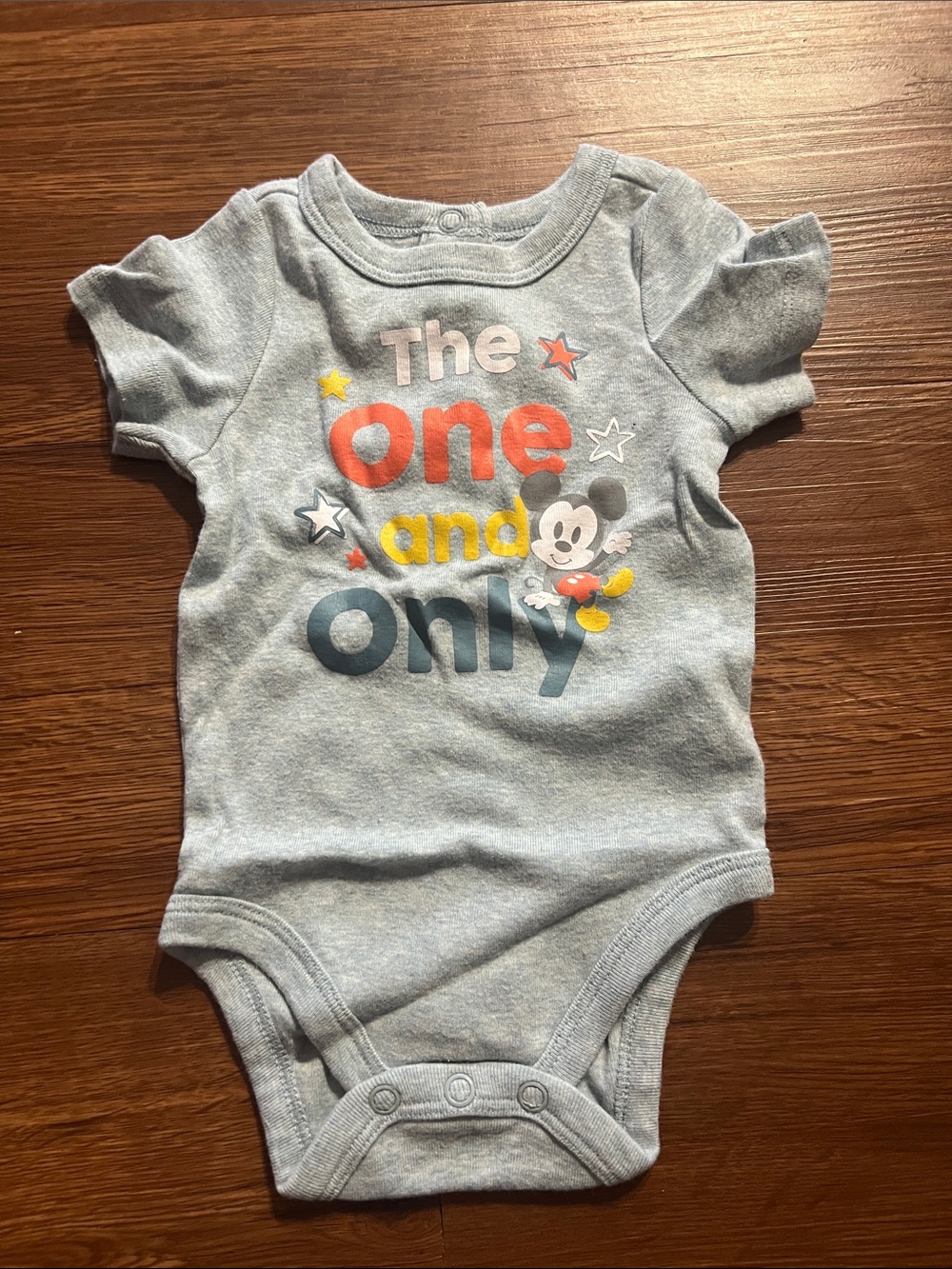 Baby blue 'The One and Only' Mickey Mouse One-Piece Bodysuit